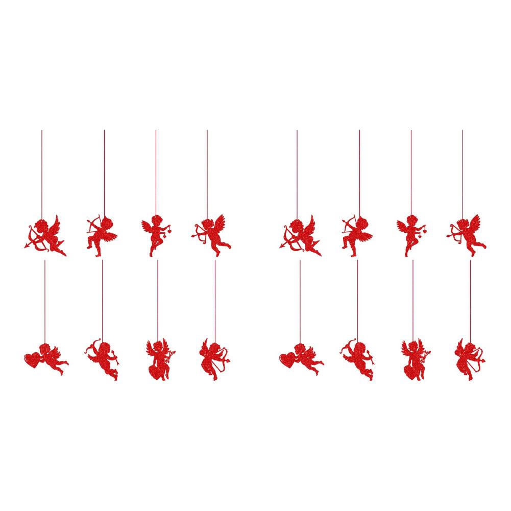 16Pcs 8Pcs/Set Valentines Day Cupid Pendant Decorations 8 Styles Heart Cupid Embellishments for Wedding Anniversary Party Gifts