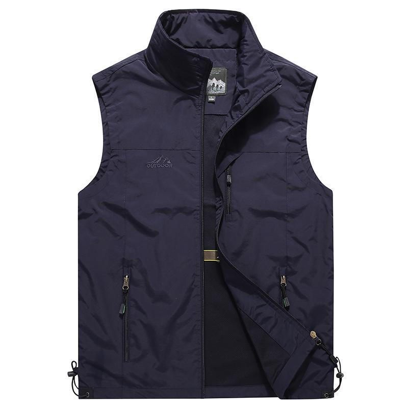 Herren Frühling Sommer Outdoor Freizeit Gilet Schnelltrocknende Weste Schlichte Mode Stehkragen Fotografie Weste