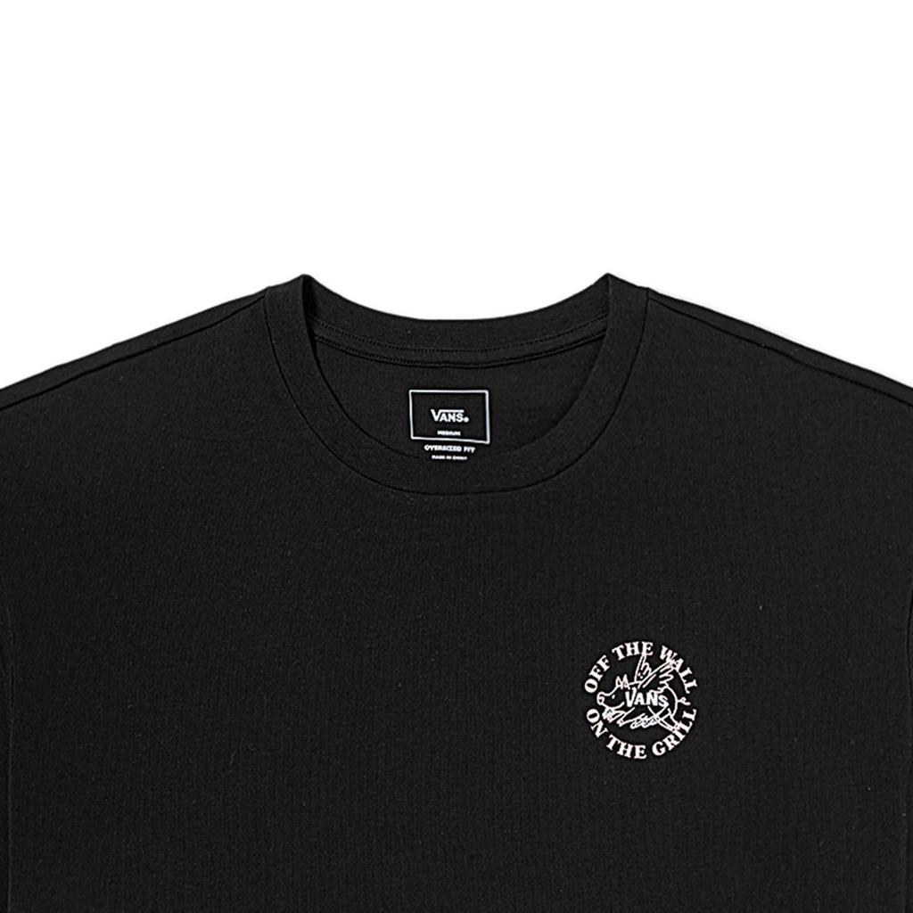 Vans Flying Pig Letter Print Round Neck Short Sleeve T-Shirt Unisex T-Shirts Black VN000939BLK