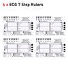 Transparent Ecg 7Step Ruler Portable Help Explain Ecg Pocket Caliper Ecg/Ekg Plastic Ruler Ekg Interpretation Ruler Measure Tool