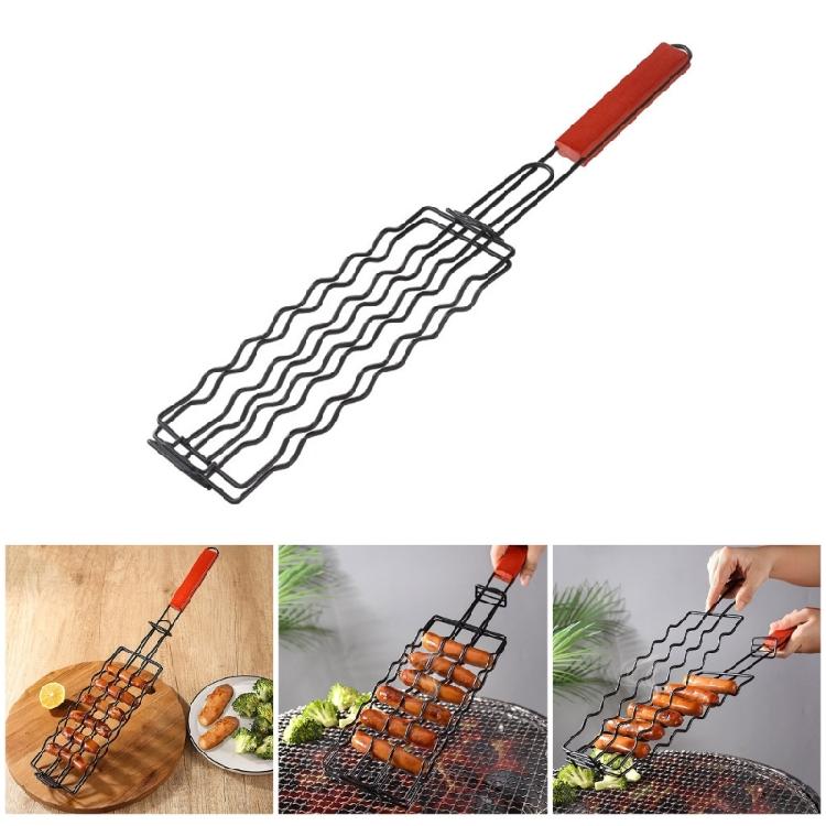 Convenient Hot Dog Cooking Rack Stainless Steel BBQ Accessory Hot Dog Holders Rack for Even Cooking and Grilling