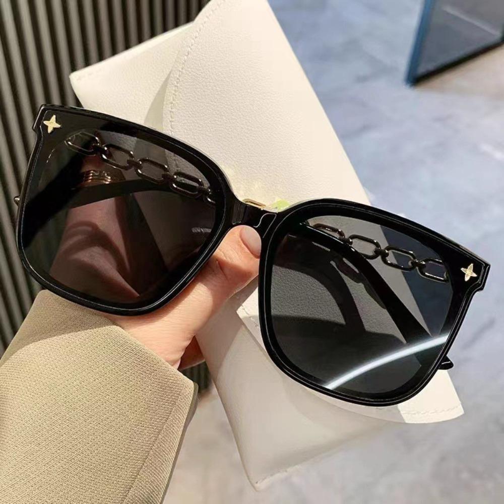 Vintage Oval Sunglasses for Women Chain Sunglasses Elegant Eyeglasses