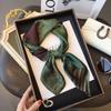 Hangzhou silk 111 mulberry silk scarf Nordic simple striped silk scarf women's 71cm square scarf scarf shawl
