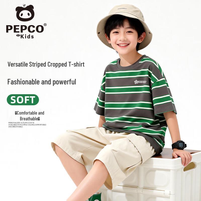 Piggy Banana Kids  Summer Striped Color Block T-Shirt