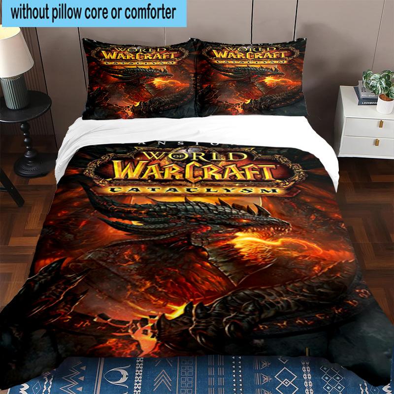 3PCS Warcraft Game 3pcs Bedding,Including 3PCS Duvet Cover And 2pcs Pillowcases Perfect for Christmas,Ideal for Bedroom, Dormitory