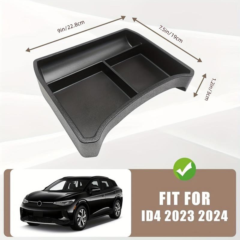 Car Accessories Center Console Box Storage Box Armrest Box Storage Box Black ABS Interior For Volkswagen VW ID4 2024