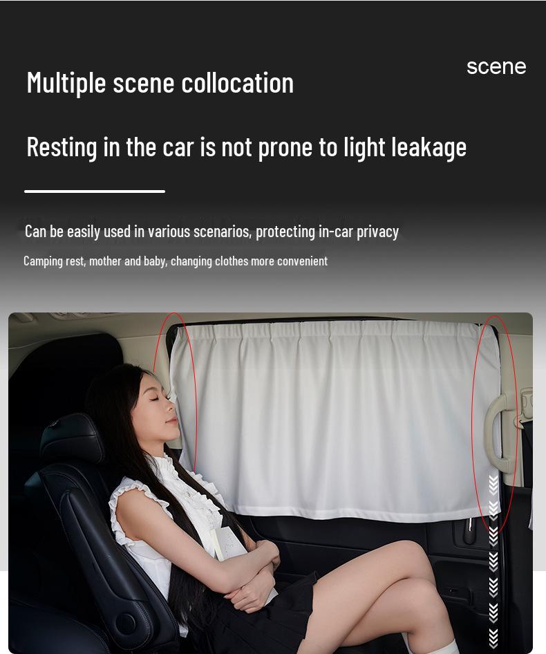 Tesla Model 3/Y Sunshade Privacy Curtains - Track-Type Side Window Blackout Accessories