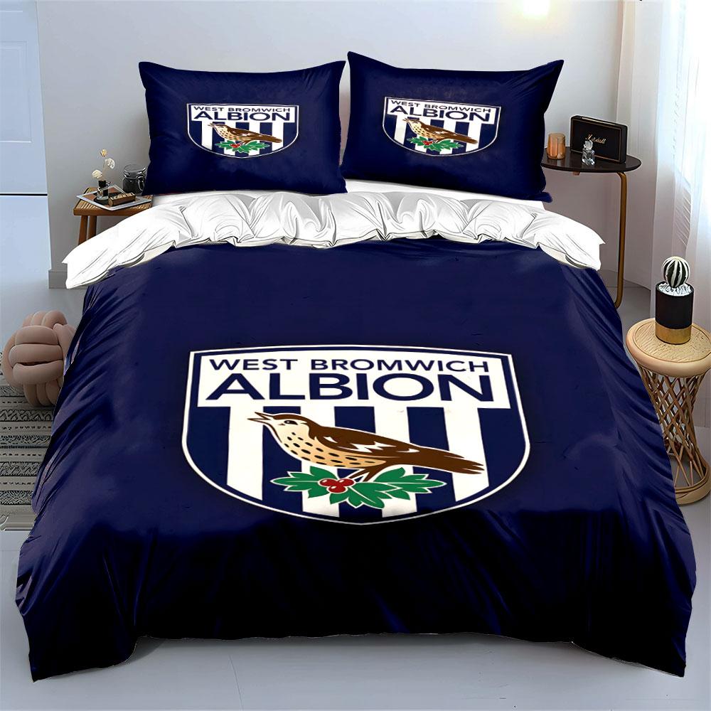 Logo del West Bromwich Albion. Set lenzuola Set copripiumino Copripiumini Federe(1*Copripiumino 2*Federe senza imbottitura piumone)