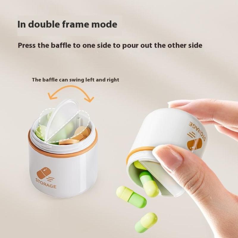 Mini Portable Pill Box Health Travel Supply Moisture Proof Daily Medicine Dispensing Two-Compartment Medicine Box Storage Box