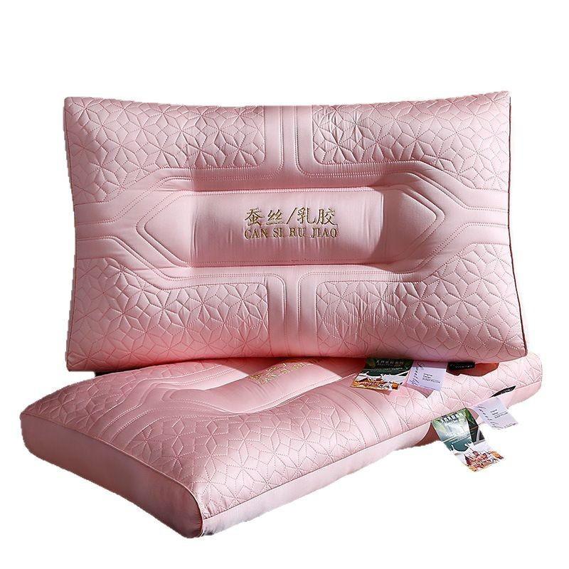 Cotton Cover Silk Latex Pillow Side Sleepers Neck Support Memory Foam Alternative Hypoallergenic Medium Height
