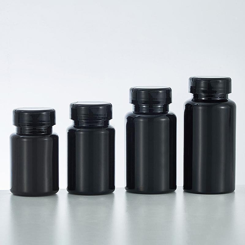 80/120/150/175Ml Health Black Light Proof Empty Medicine Capsule Powder Packet Plastic Jars Tiny Bottles Storage Mini Container