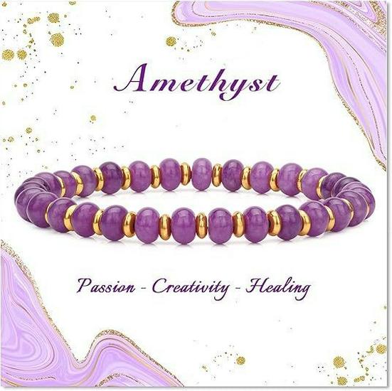 Unisex Natural Stone Abacus Bead Bracelet - 4x6mm Simple Crystal Couple Gift