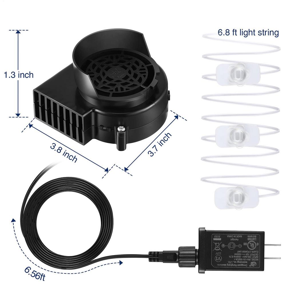 

UK US EU Inflatable Air Blower Fan 12V Christmas Inflatable Blowing Fan with LED Light String for Halloween Christmas Decoration
