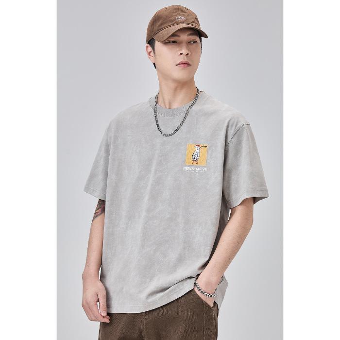 New American-style Personalized Letter Short-sleeved T-shirt for Men In Summer