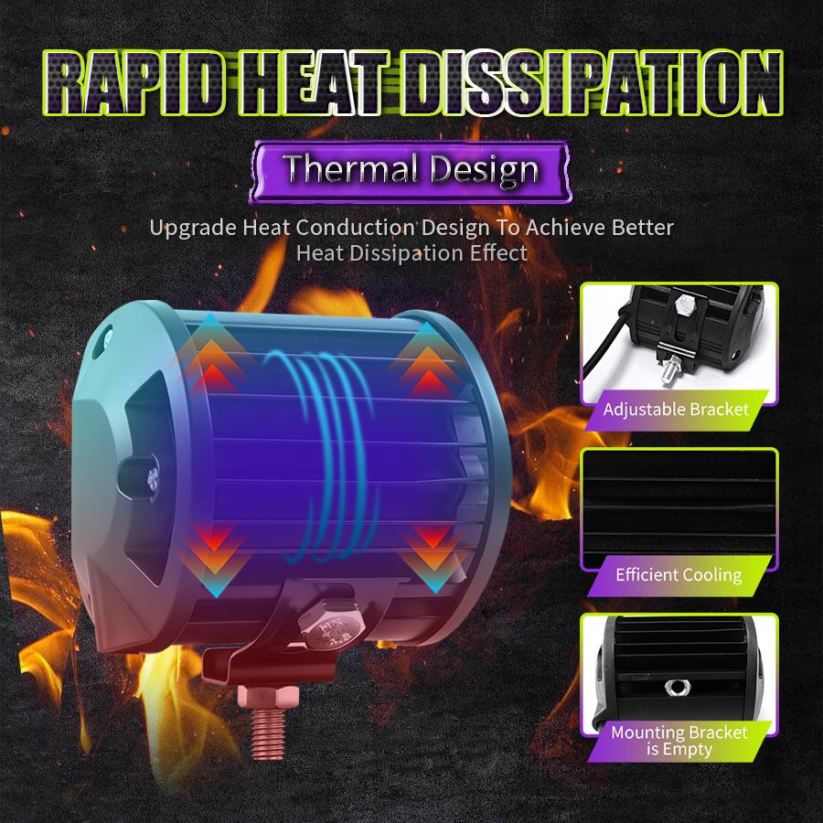 2 in 1 4x4 Off Road LED Light Bar Pods 4inch 21inch Remote Control Cable Group Fog Driving Work Light For Auto ATV Truck Jeep