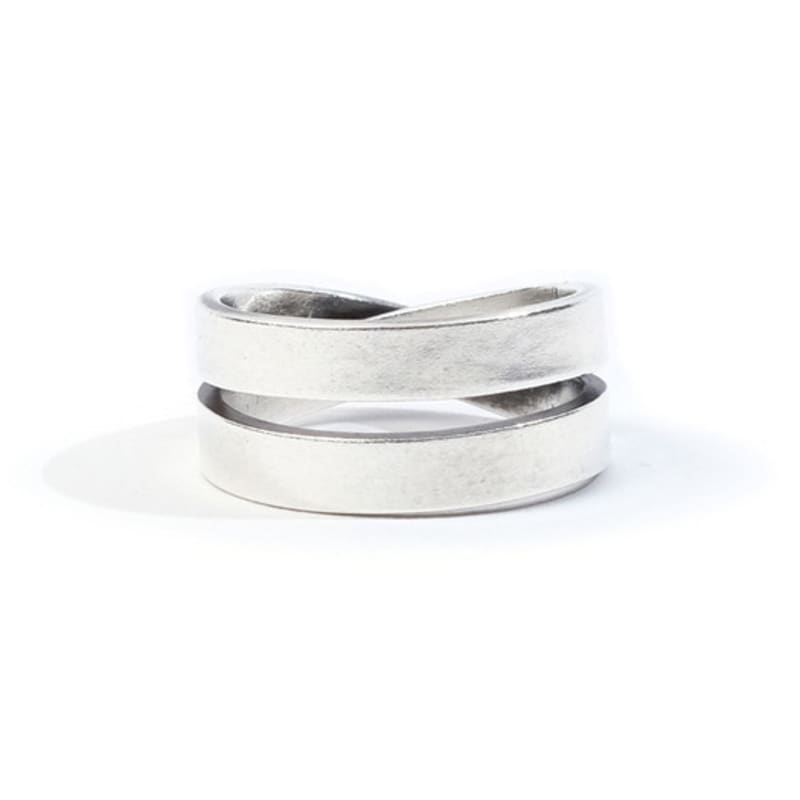 SEWNSWEN SILVER CROSS BANDAGE RING