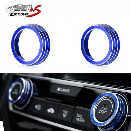 AC Switch Buttons Climate Control Ring Knob Cover Trim for Honda Civic 2016-2021