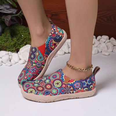 New Women Print Breathable Sneakers Woman Slip-on Light Non-slip Flats Ladies Soft Bottom Casual Sports Shoes Platform Shoes