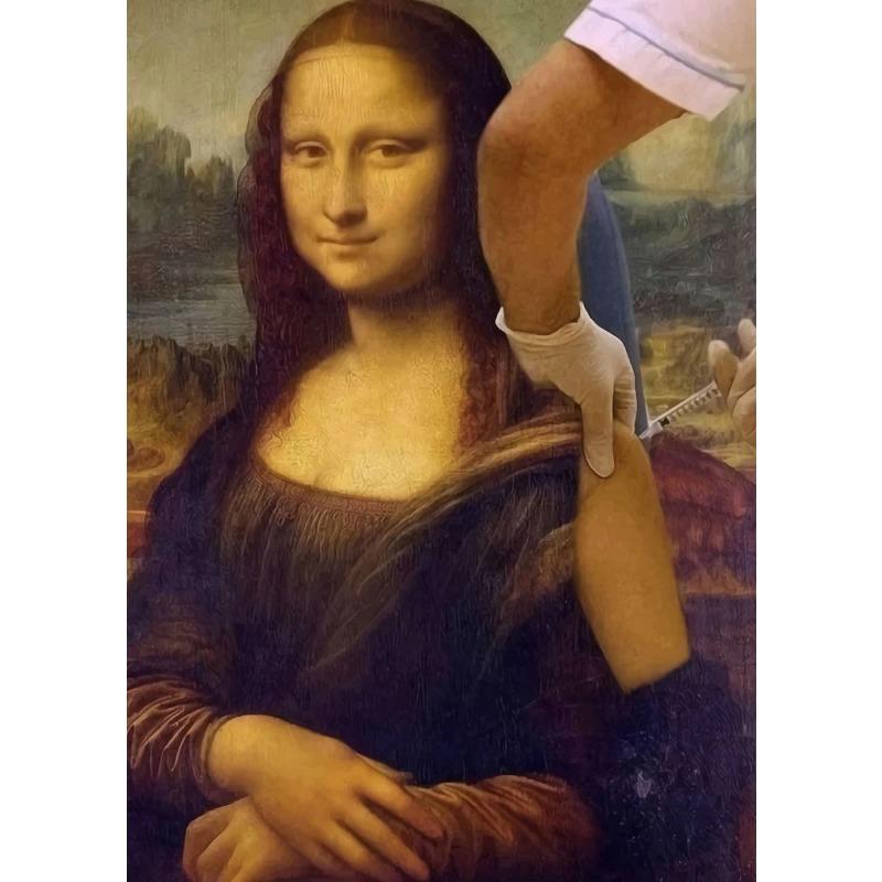 Nordic Funny Mona Lisa with Cat Bubble Poster Prints Canvas Paintings Bar Hotel Decorative Painting Mural Living Room Decor