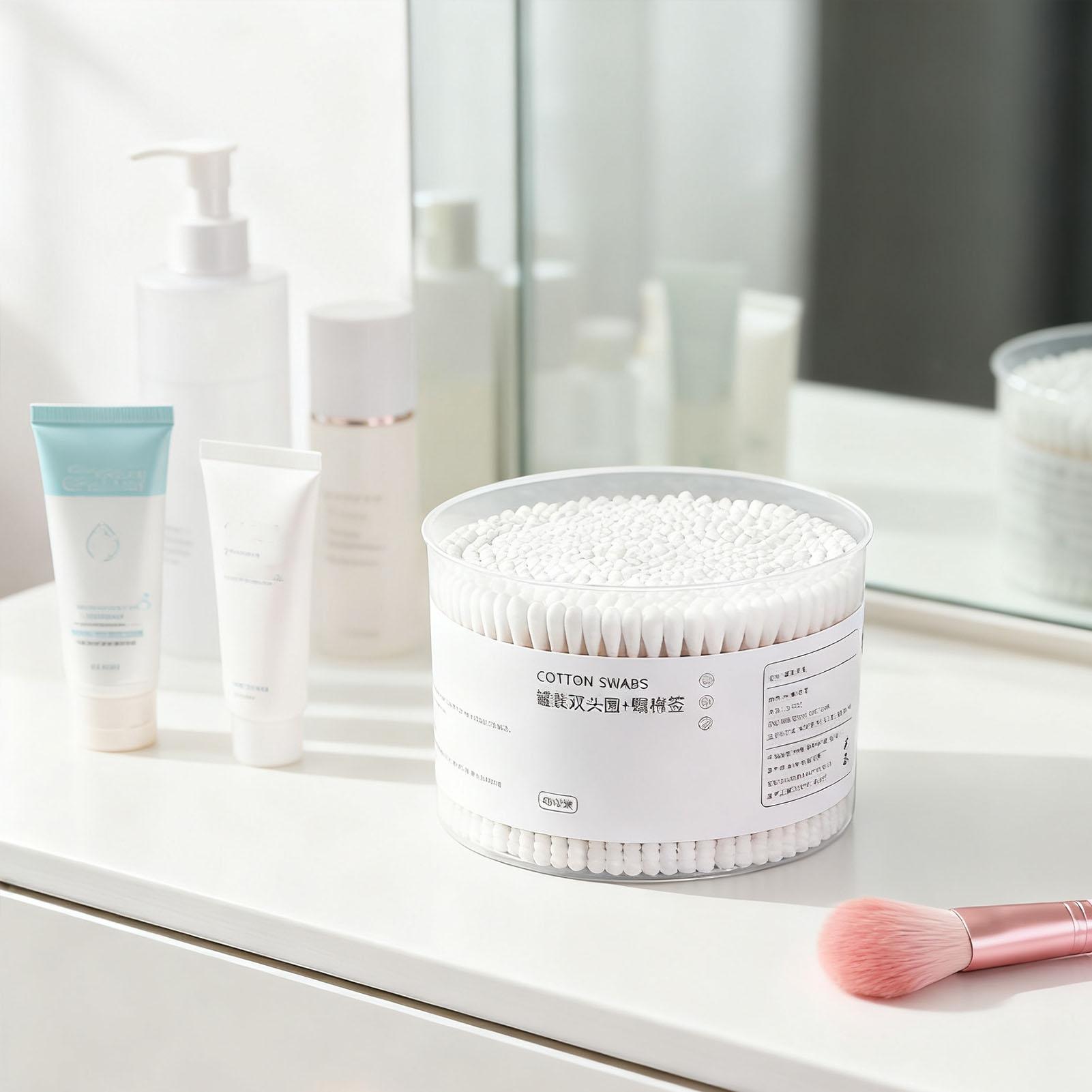 500 Pièces Coton-tige Double Extrémité Jetable Hygiénique Cosmétique Coton-tige pour la Maison(500Pcs (  Vis) )