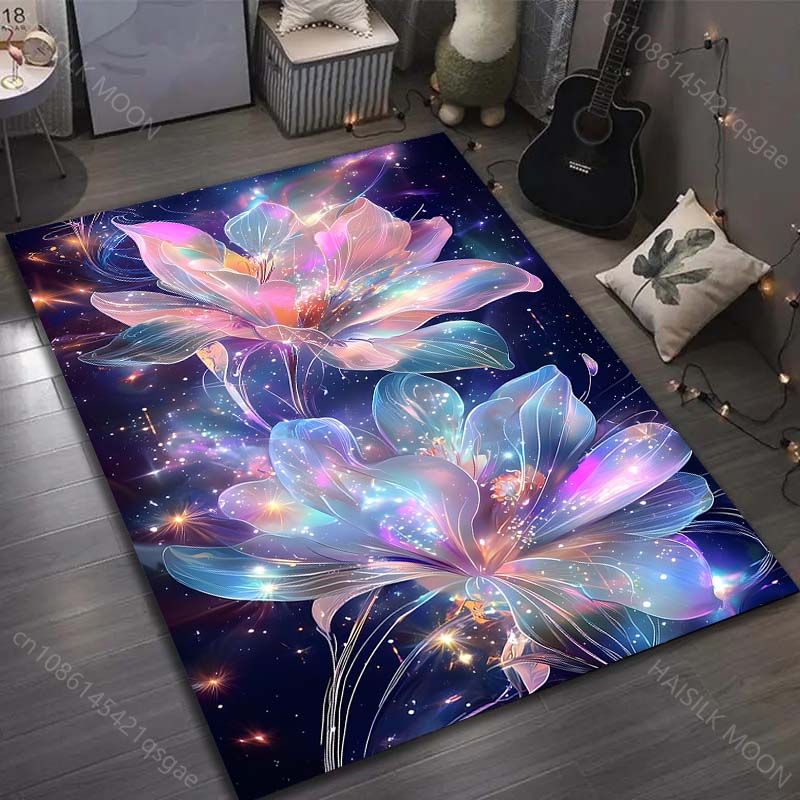 

Multiple sizes Fantasy starry flowers Carpet for Living Room Bedroom Sofa Home Decor Rus Non-slip Floor Mat Luxury Gift 40cm x 60cm