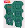 Follow a specific direction Five-piece set for women T Shirt with vintage ocean shell print Elegant Summer Party Outfits Short-sleeved shirt for work