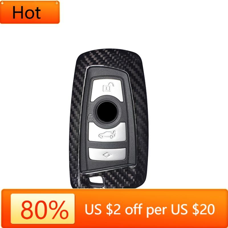 Interior Mouldings Real Carbon Fiber Car key Fob Case key cover For BMW 520 525 f30 f10 F18 118i 320i 1 3 5 7Series X3 X4 M3 M4