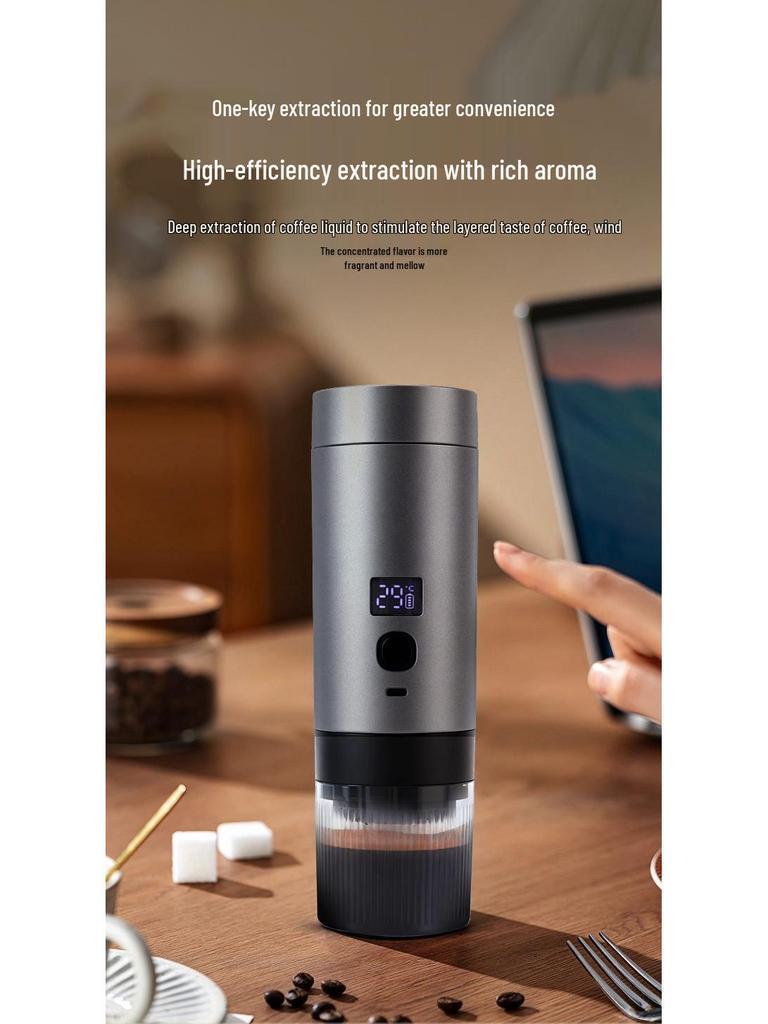 Rechargeable Portable Electric Coffee Maker - Automatic Pump & Heating for Outdoor Use with Capsules