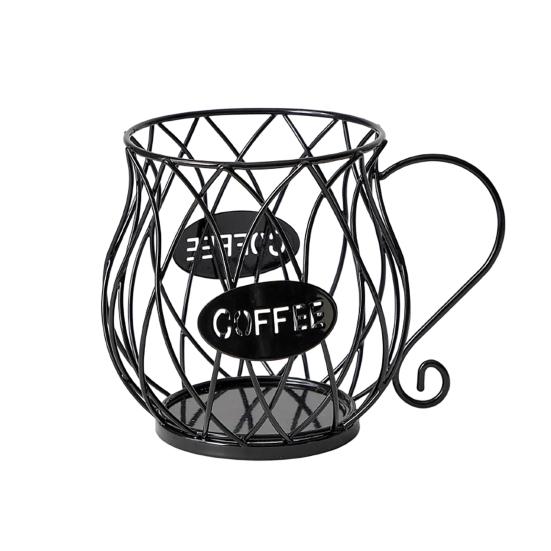 Storage Rack Durable Iron Coffee Capsule Storage Rack Hollow Design Space-Saving Strong Capacity Organizer for Home Kitchen