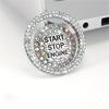 Set of 2 Car Start Button Stickers, Featuring a Rhinestone Ring Design for Decorative Purposes And, Ideal for Automotive Additions