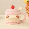 Mug with Lid Spoon Cartoon Water Cup for Household High Value Ceramic Cup Exquisite Wedding Souvenir Gift