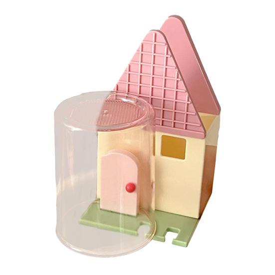 

Toothbrush Holder Wall Mounted Storage Rack Double Slot Design Keeps Toothbrush Dry Bathroom Organizer розовый