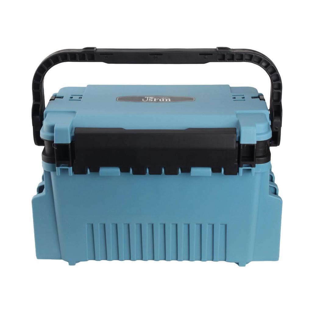Fishing Tackle Box Set: Includes Large Capacity Storage Box, Rod Holder, Cup Holder, and Lure Storage.