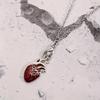 Fashionable Vampires Bat Heart Pendant Necklace with Elegant Crystals Accent for Mystery and Passion Casual Wear