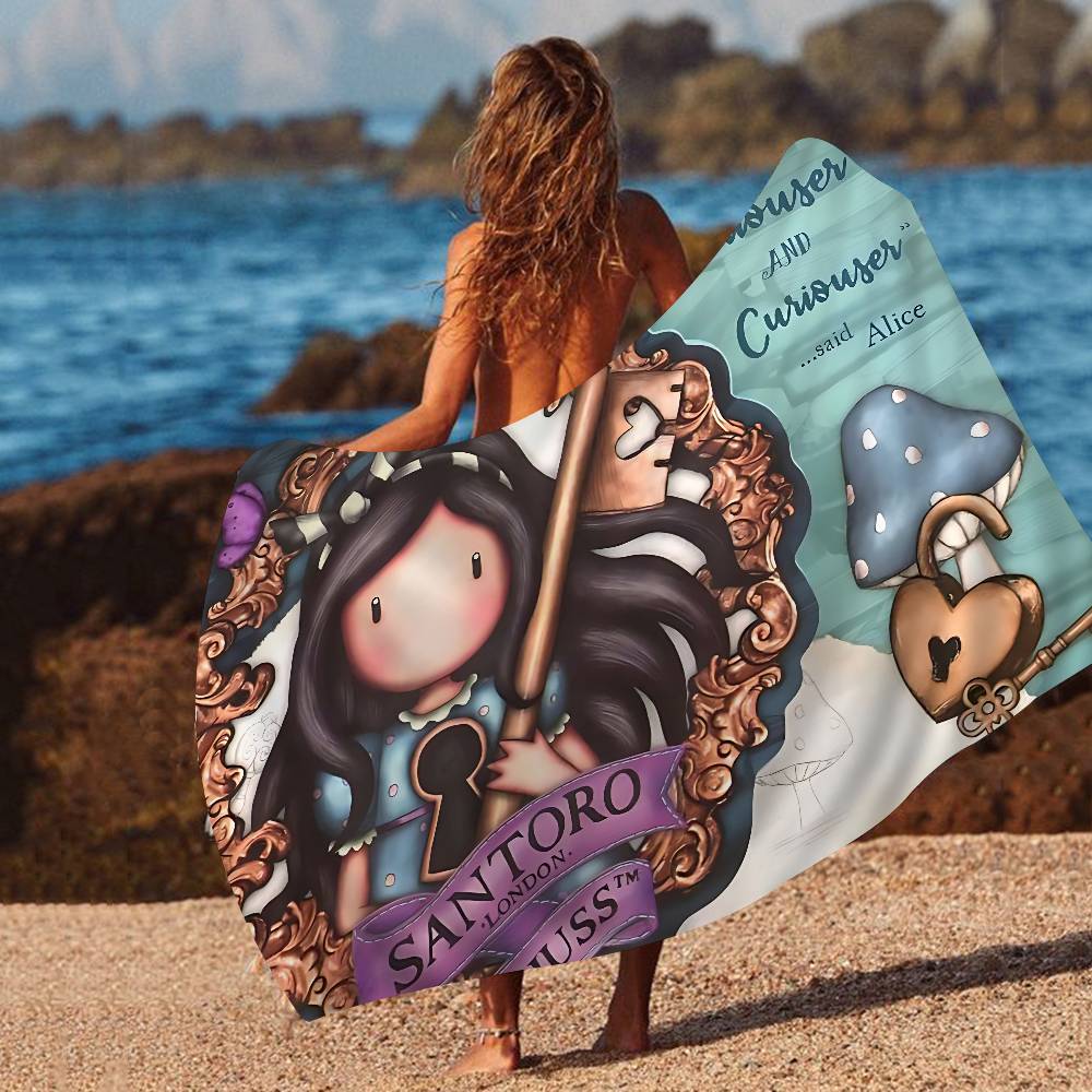 Cute Gorjusses Cartoon S-Santoro Microfiber Blanket Quick Drying Beach Towels Printing Super Absorbent Pool Towel Blanket