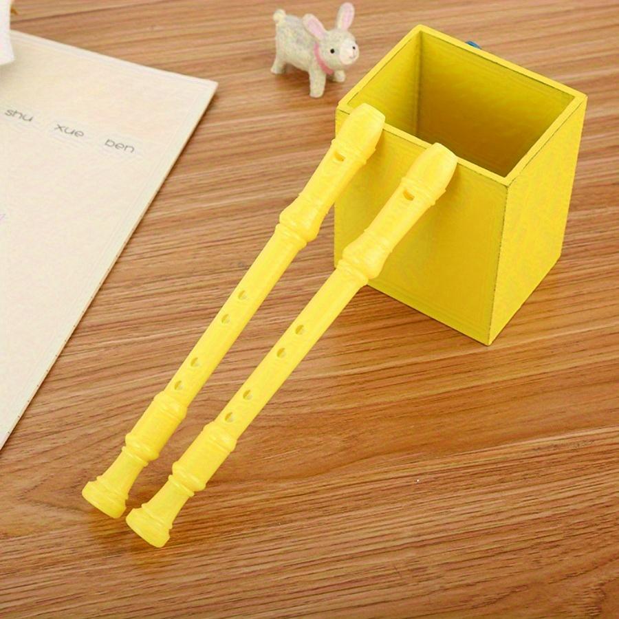 2pcs 0.5mm creative blowable flute shape gel pen cute cartoon learning stationery water-based signature pen