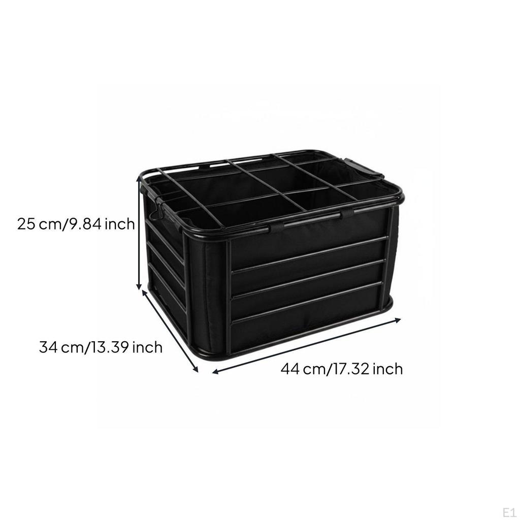 Rear Folding Bike Basket Foldable Mountain Sturdy Metal Frame for Commuting, Shopping,
