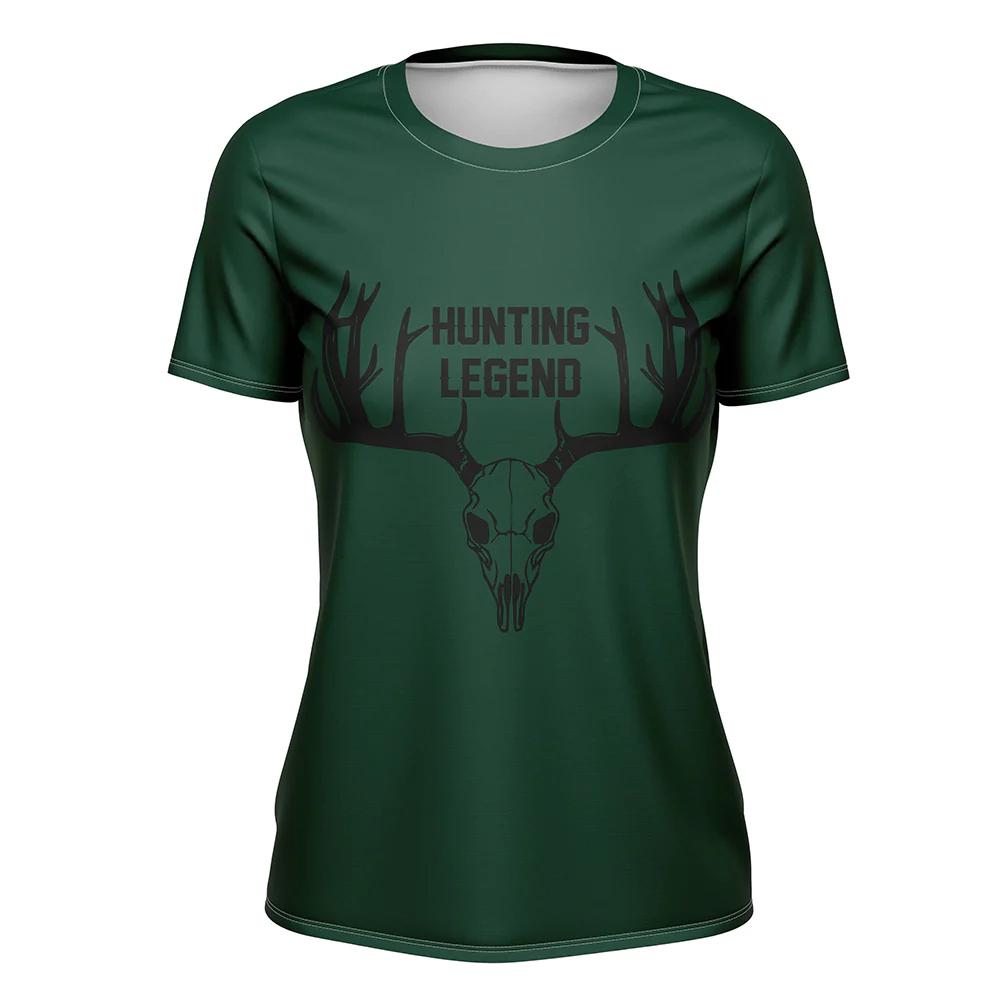 2024 Men's Hunting Deer Pattern Printed Summer O-neck T-shirt Casual Short Sleeve Fashionable Street Clothing Men's Clothing