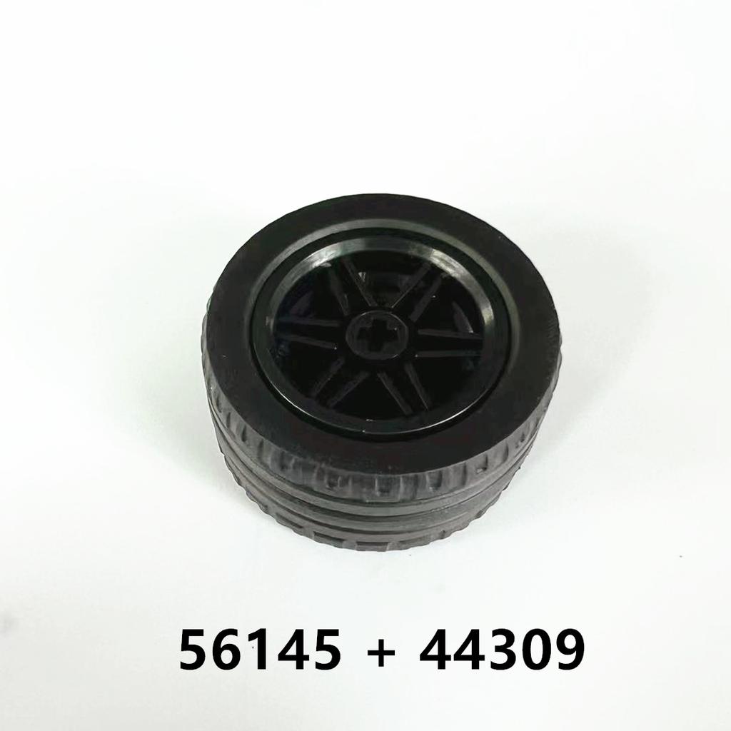 Rainbow Pig MOC Parts Wheel 56145 + Tire 44309 15413 55976 70695 Compatible Bricks DIY Building Blocks Particle Kid Toy Gift