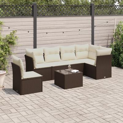 Vidaxl 6-Cz. Garden Lounge Set, With Cushions, Brown