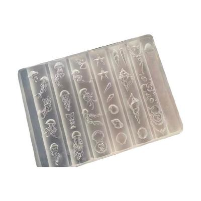 Ozean-Serie Detail Nagelkunstform Flexible Silikon-Manikürewerkzeug Für DIY-Design Schnelles Entformen Wiederverwendbares Zubehör