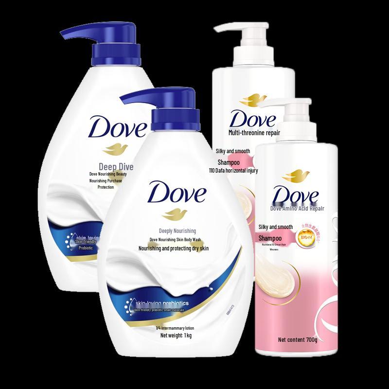 Dove Deep Nourishment Body Wash & Smooth Shampoo Family Pack
