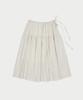 POTEULEITEUSEOUL Side String Long Skirt - Mint Stripe