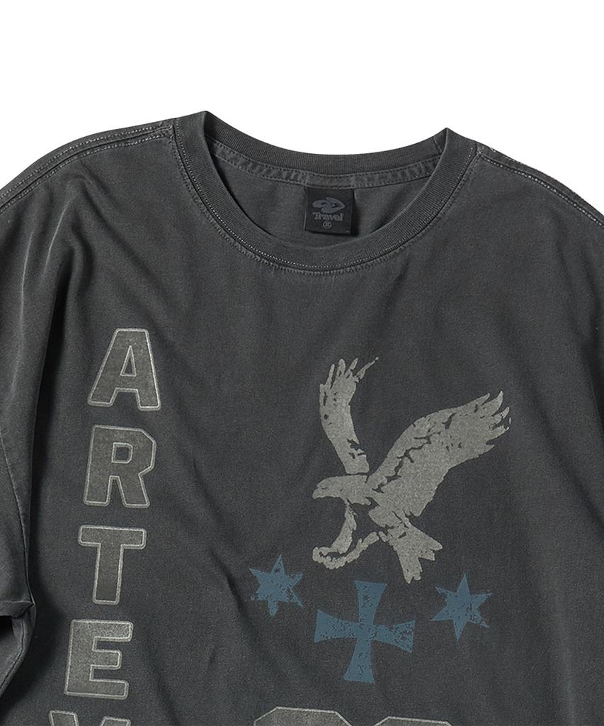 TRAVEL Vanguard Pigment Short Sleeve T-Shirt Black Charcoal