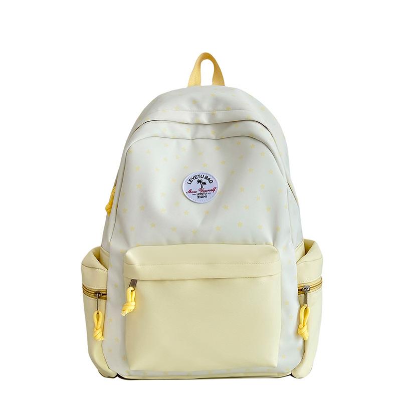New Large Capacity Simple Backpack for Girls  Junior and Senior High School Students  Niche Design Solid Color High Value Backpack
