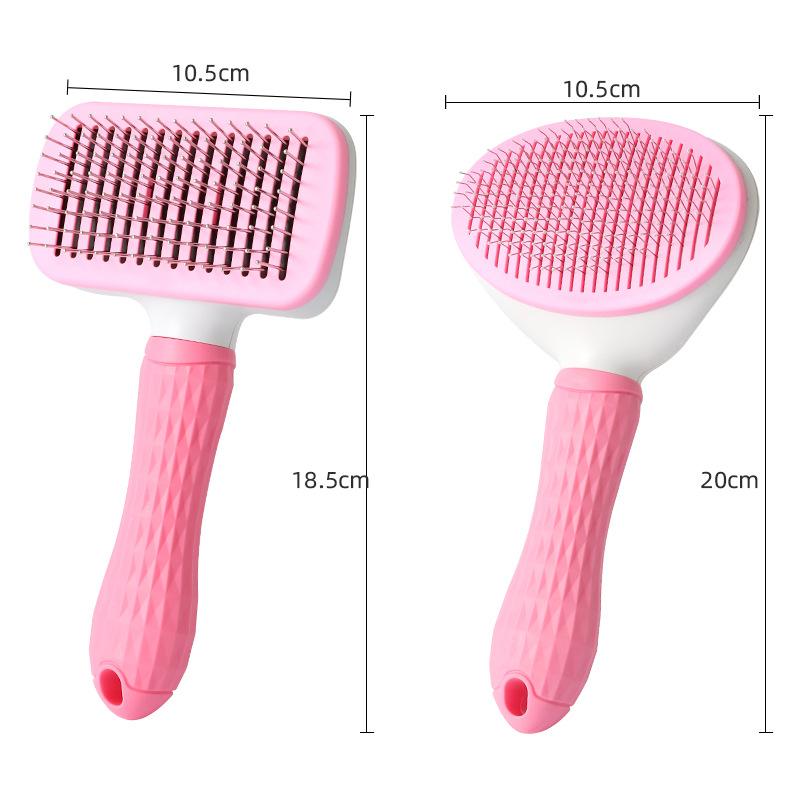 Selbstreinigende Bürste für Haustiere Spot Edelstahlnadel weicher Griff Stahlbürste Katze loses Fell Katzenbürste Zubehör