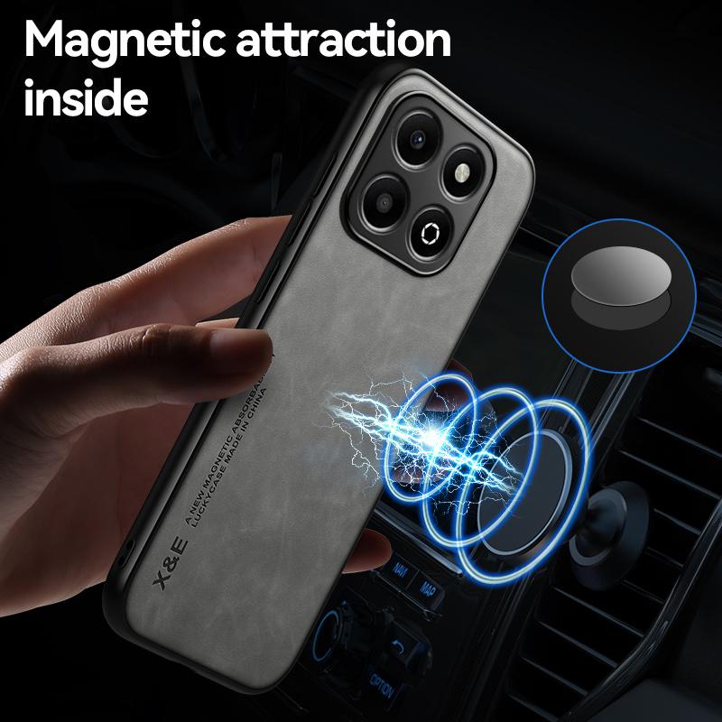 Funda For Honor X6b Case Car Magnetic Holder Leather Phone Case For Honar Honer X6b X6 B X 6b 4G Silicone Shockproof Back Cover