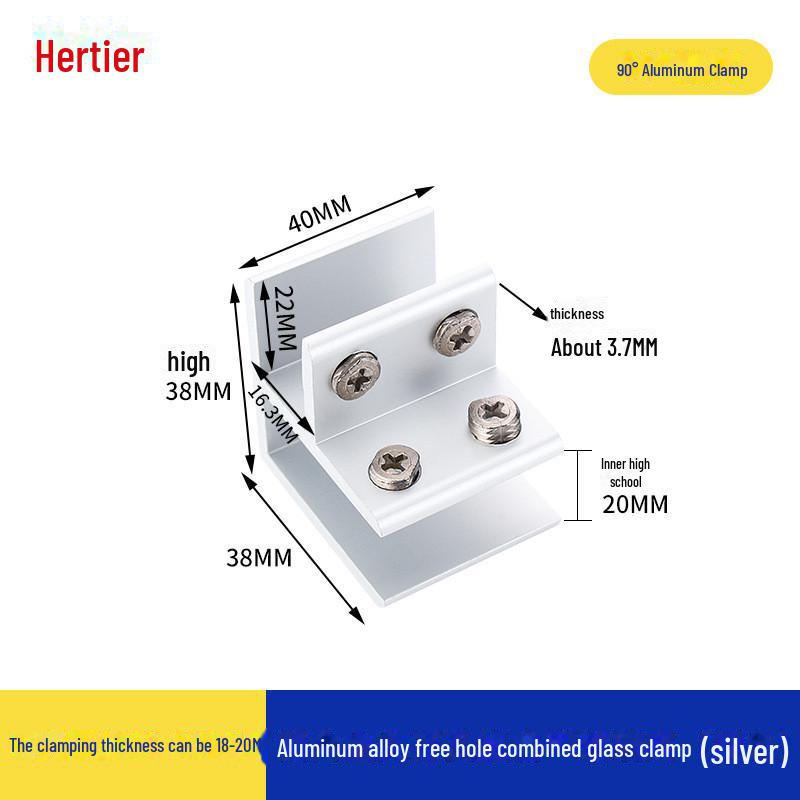 Aluminiowy uchwyt do stojaka na szkło do drewna i płytek