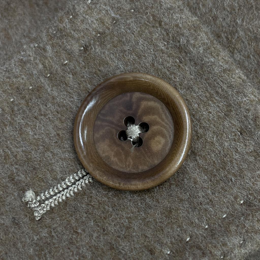 DE PETRILLO Beige Woll-Polo-Mantel zweireihig Mantel 48 beigeGebraucht