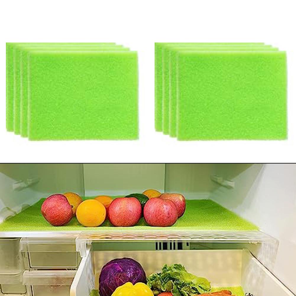 4/8pcs Refrigerator Moisture Absorption Sponge Liners Washable Reusable 23x22x5cm Liners For Fresh Fruits Veggies Cut To Size